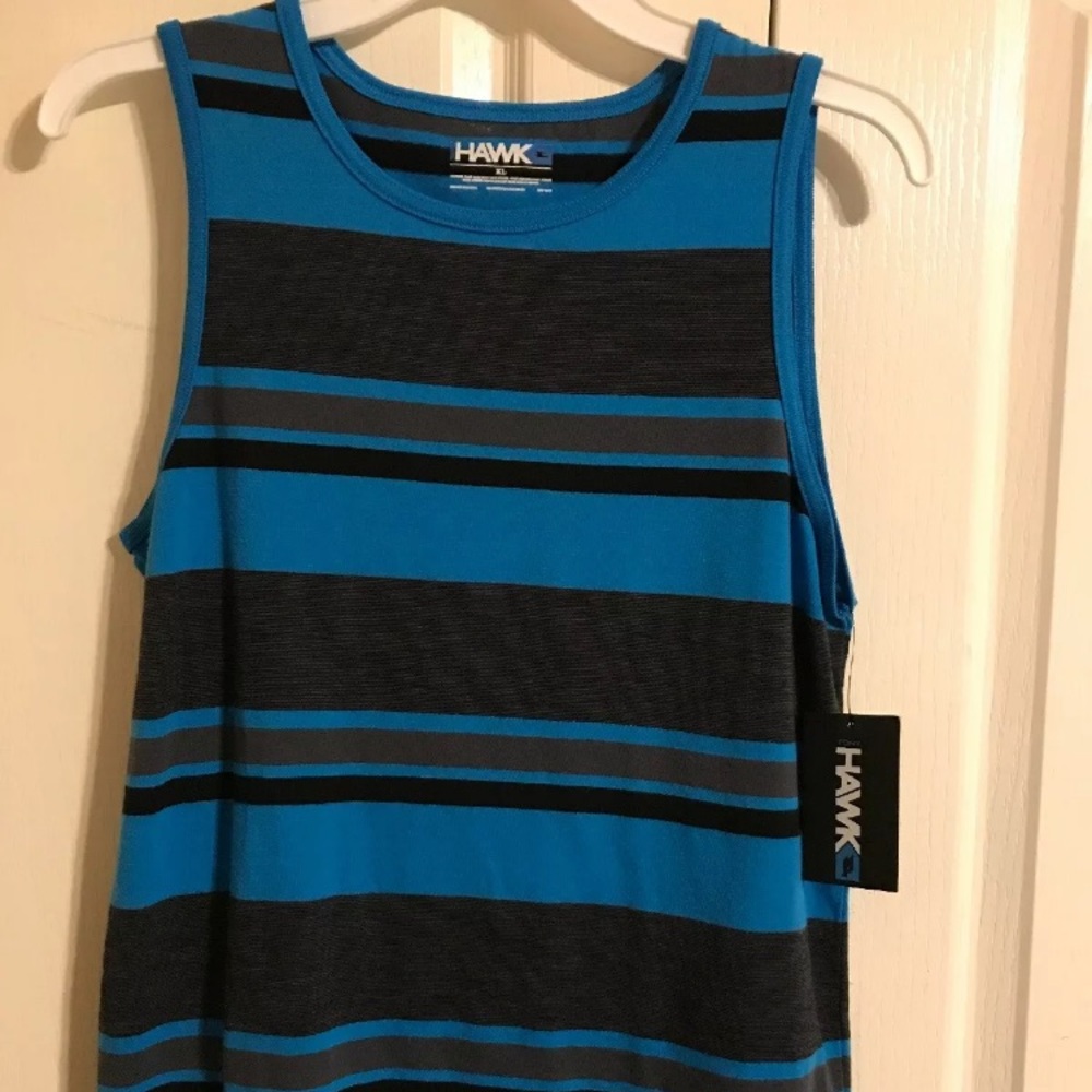 Tony Hawk Striped Tank Top Boys XL New Blue/Black
